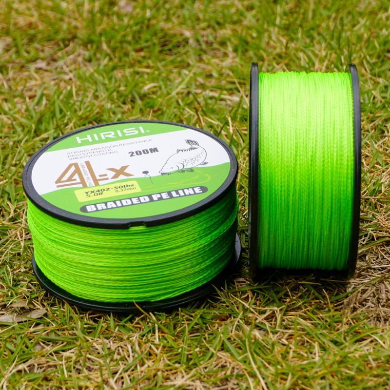 4 Strands PE Braided Fishing Line 200M Smooth 15LB-50LB Abrasion Resistant Tackle for Saltwater Freshwater Fishing