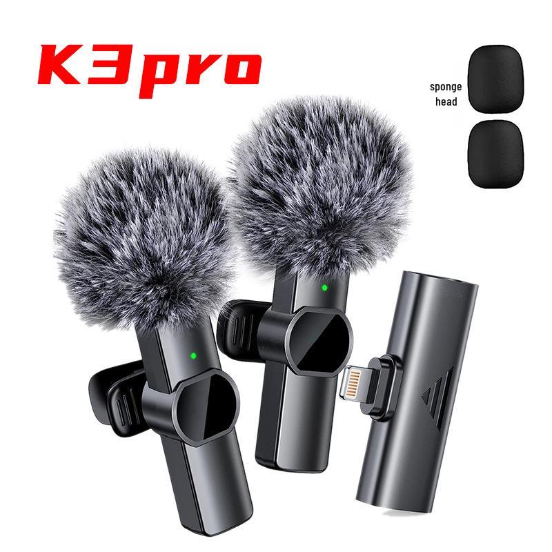 J3 Wireless Lavalier Microphone: Outdoor, Mobile, Live Recording, Noise-Reducing, Compact for Interviews.