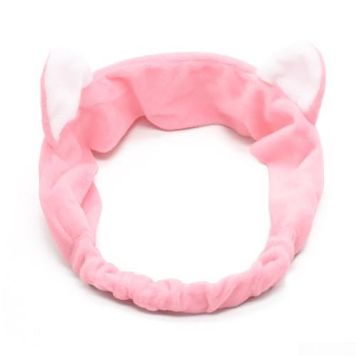 Damska dziewczęca miękka opaska z uroczymi kocimi uszami idealna do spa i makijażu