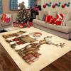 2D Flat Christmas Rug, Santa Reindeer Gift Pattern Mat, All‑Season Home Decor for Patio Garden Bedroom Living Room Indoor