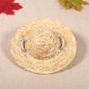 Small Cute Handcrafted Woven Straw Pet Puppy Hat Stylish Costume Hats for Little Dog Cat # S