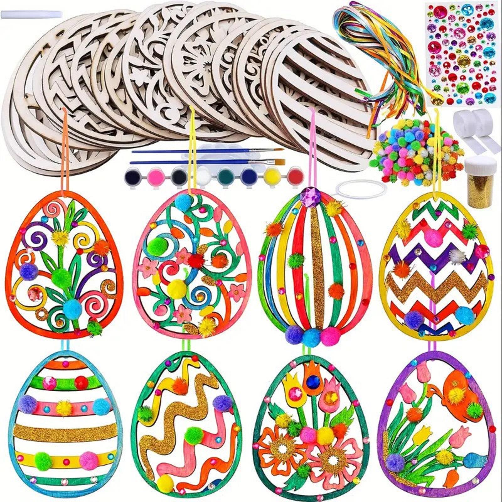 Easter Egg Children s Handmade Wooden Craft Painting Set Easter Decorations  Easter Children s Toys 20ml One Size белый