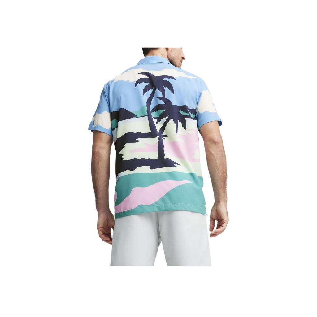 Puma X The Palm Tree Crew Ptc Pullover Colorato a Manica Corta Camicie da Uomo Blu Imperiale 623961-01