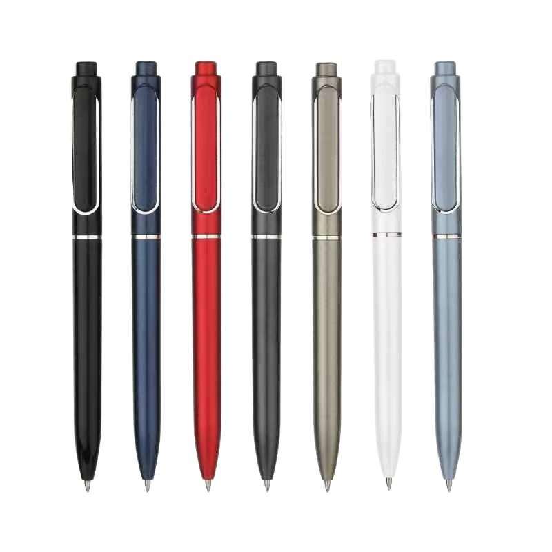 New Business Neutral Click Pen: Customizable Logo, Heavy Feel for Signing, High-Quality Office Stationery.