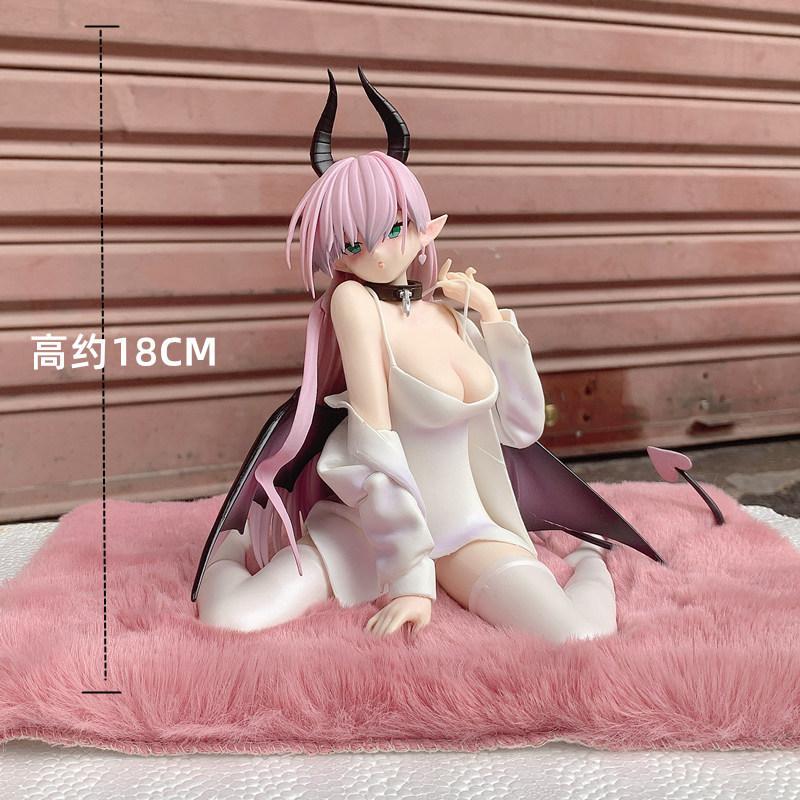 Yunyi Studio Authentic Anime Devil Girl Alice Figure Sitting Position Pajama Style Pvc Statue Desktop Decor For Anime Collectors