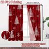 2 Stück, 2D-FLACHDRUCK Vorhänge (Ohne Stange) FestiveForest Holiday bedruckte Vorhänge Garnvorhänge Wärmeisolierung und Raum