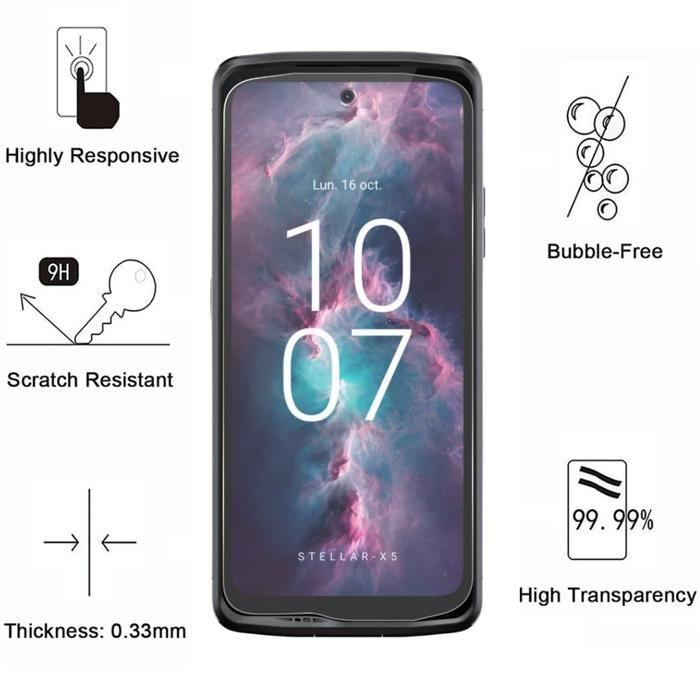 Displayschutzfolie - Phonillico® - Crosscall Stellar X5 - Gehärtetes Glas - 4er-Pack - Kratzfest