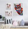 Art Colorful Oil Animal Giraffe A Family With Glasses Painting Canvas Picture Wall Art For Bedding Room No Frame