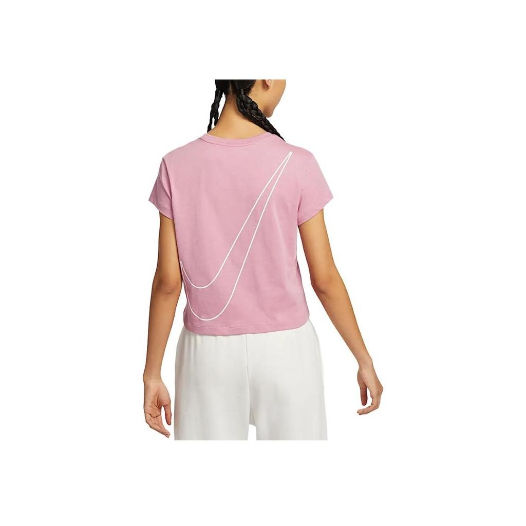 Nike Sportswear Club Fashion Comfortable Versatile Short Sleeve T-Shirt Women Tops Element-Pink Color-Mixing HF9457-646