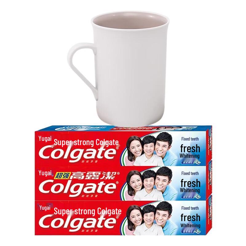 Colgate Super High Calcium Toothpaste 3-Pack with Mouthwash Cup