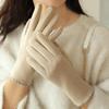 Women's Winter Velvet-Lined Cute Korean Style Touchscreen Gloves for Driving, Cycling, Skiing