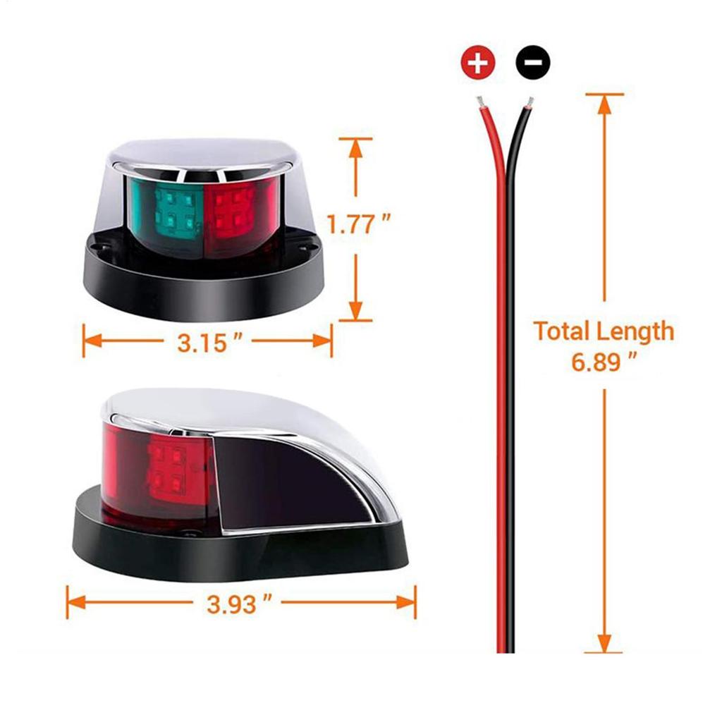 Running Lights For Boats Boat Lights Bow And Stern Safety Marker Lamp For Yacht Canoe Kayak Trailer Canal Heavy Rain Snow Fog