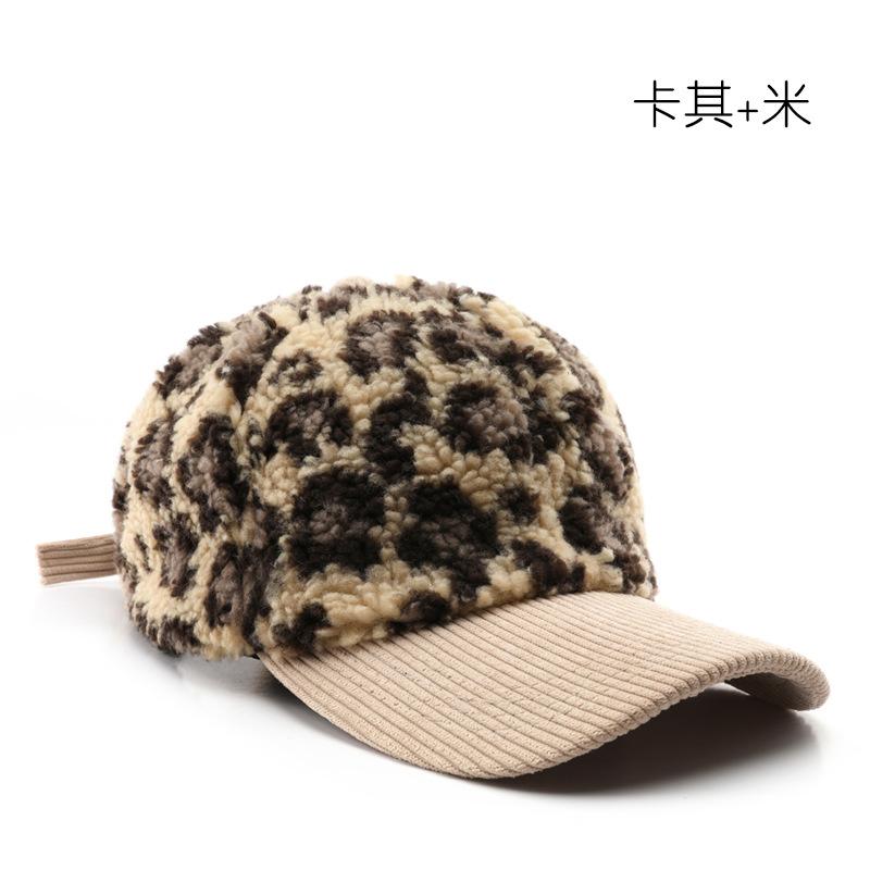 New Autumn Winter Retro Leopard Print Baseball Cap Lining Windproof Adjustable Head Hat Cold-Resistant Men Women Baseball Caps