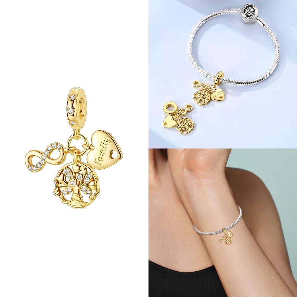 Exquisite Copper Original Gold Butterfly Maple Leaf Heart Charms Beads Fit Bracelet Women Jewelry Diy Accessory Gifts