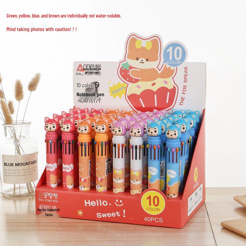 6-Color 0.7mm Ballpoint Pen Set for Drawing and Notetaking – Clickable Multi-Color Student Prize Stationery