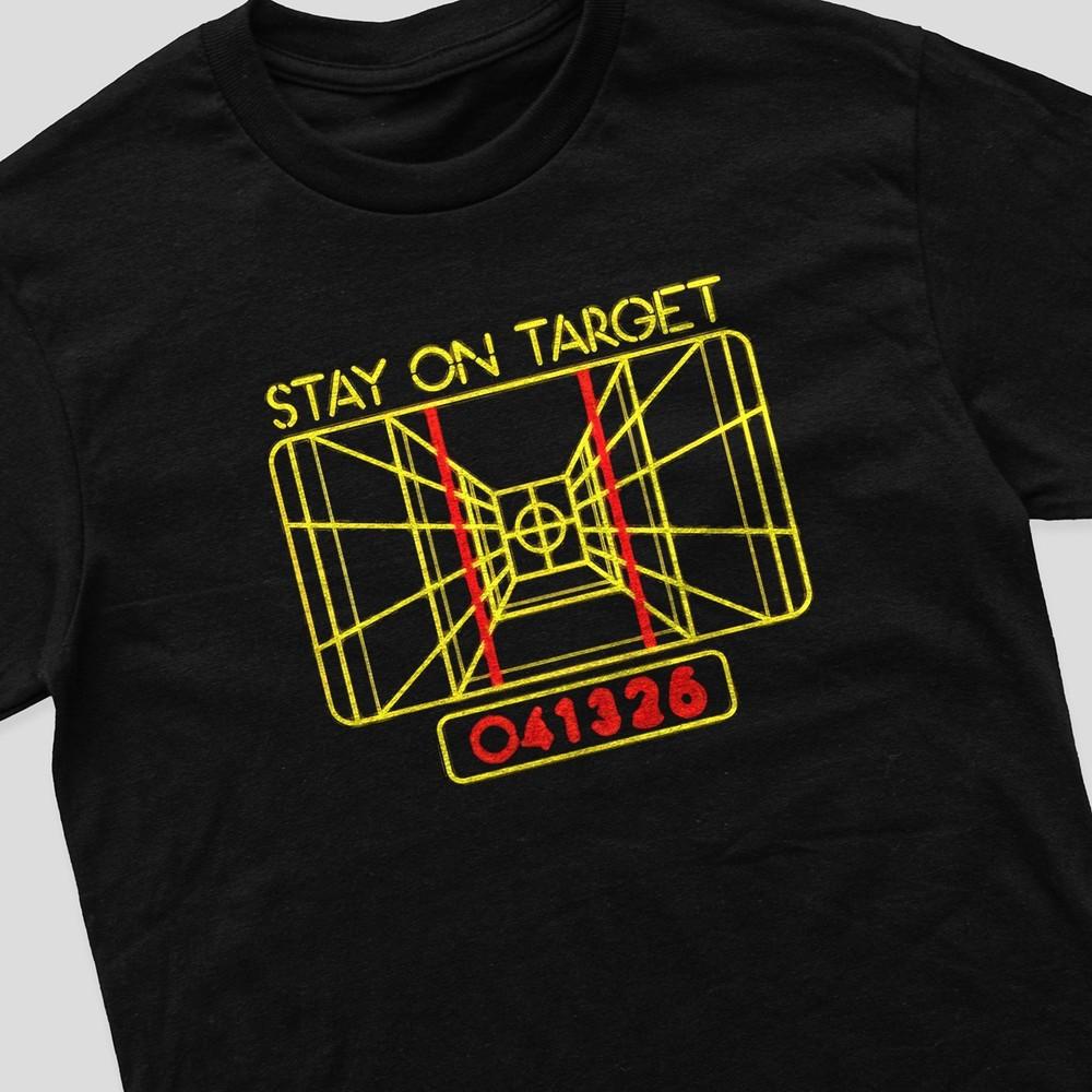 Vintage Retro T-Shirt Stay on Target XWing Luke Skywalker Darth Vader 80s 70s
