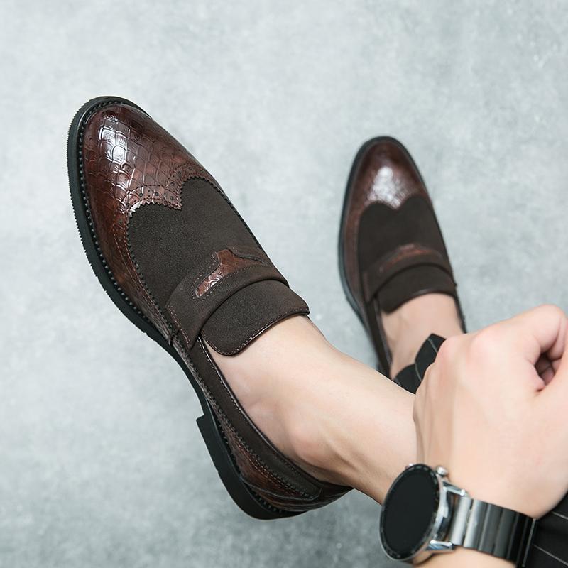 Fashion New All-match Men Loafers Lightweight Men Casual Club Shoes Mens Leather Fashion Slip on Shoes Classic for Men Business Footwear