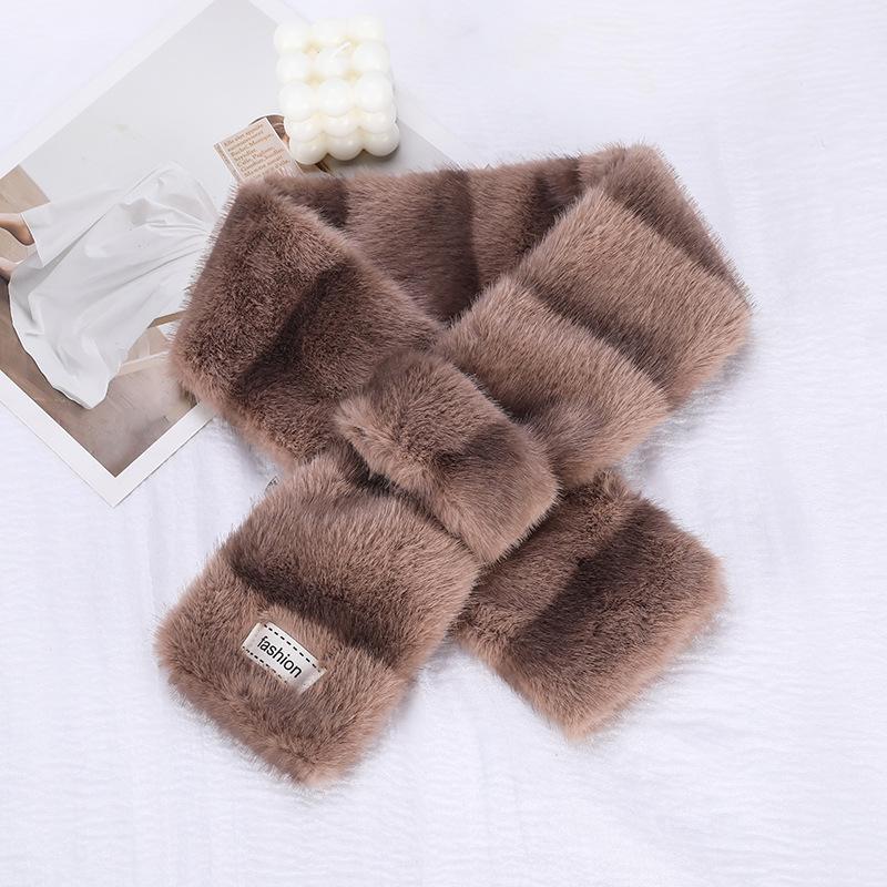 Luxusní plyšová šála v korejském stylu - Hřejivý zimní nákrčník pro ženy