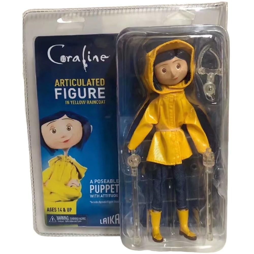 Фигурка куклы Коралины в плаще, из фильма, ультра-подвижная, 7 дюймов, коллекционная жёлтый