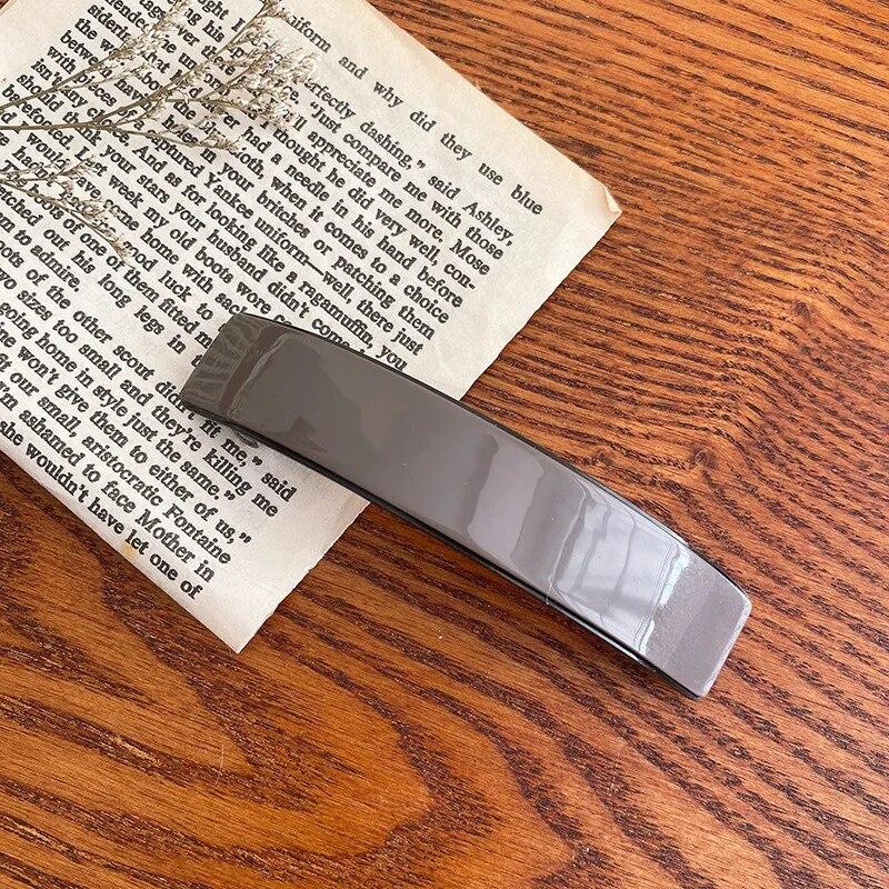 Elegantní acetátová jednobarevná pružinová spona Vintage Jednoduchá spona do vlasů na culík Vlasová spona Sponky do vlasů Ženy Vlasové doplňky Dárek