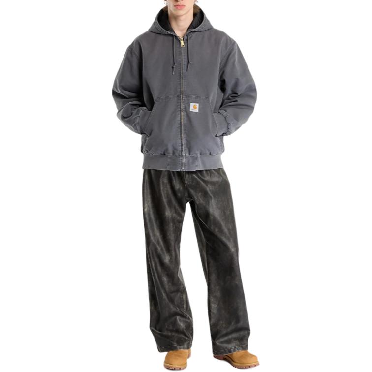 Carhartt WIP Active Classic Loose Warm Ribbed Hooded Zip Long Sleeve Jacket Men jackets I035891