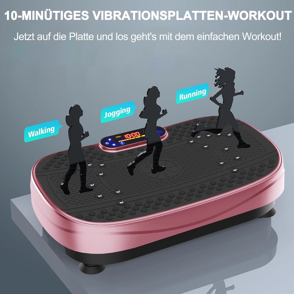 Vibration Plate Training Device, Whole Body Training Fitness Platform, with Resistance Bands for Home Training Equipment with Speed Control