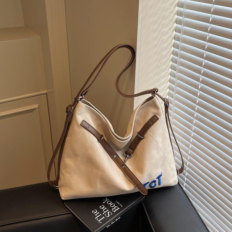 Casual Canvas Tote Bag Women's New Multi-functional Shoulder Commuter Bag Versatile Large-capacity Backpack