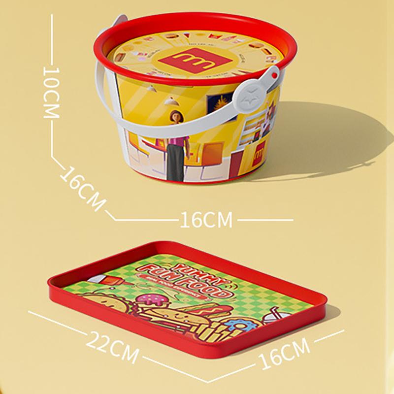 Kids Pretend Play Food Set Simulation Make Hamburger Pizza Kitchen Happy Meal Toy Food Cooking Party Interactive Girls Toy Gift