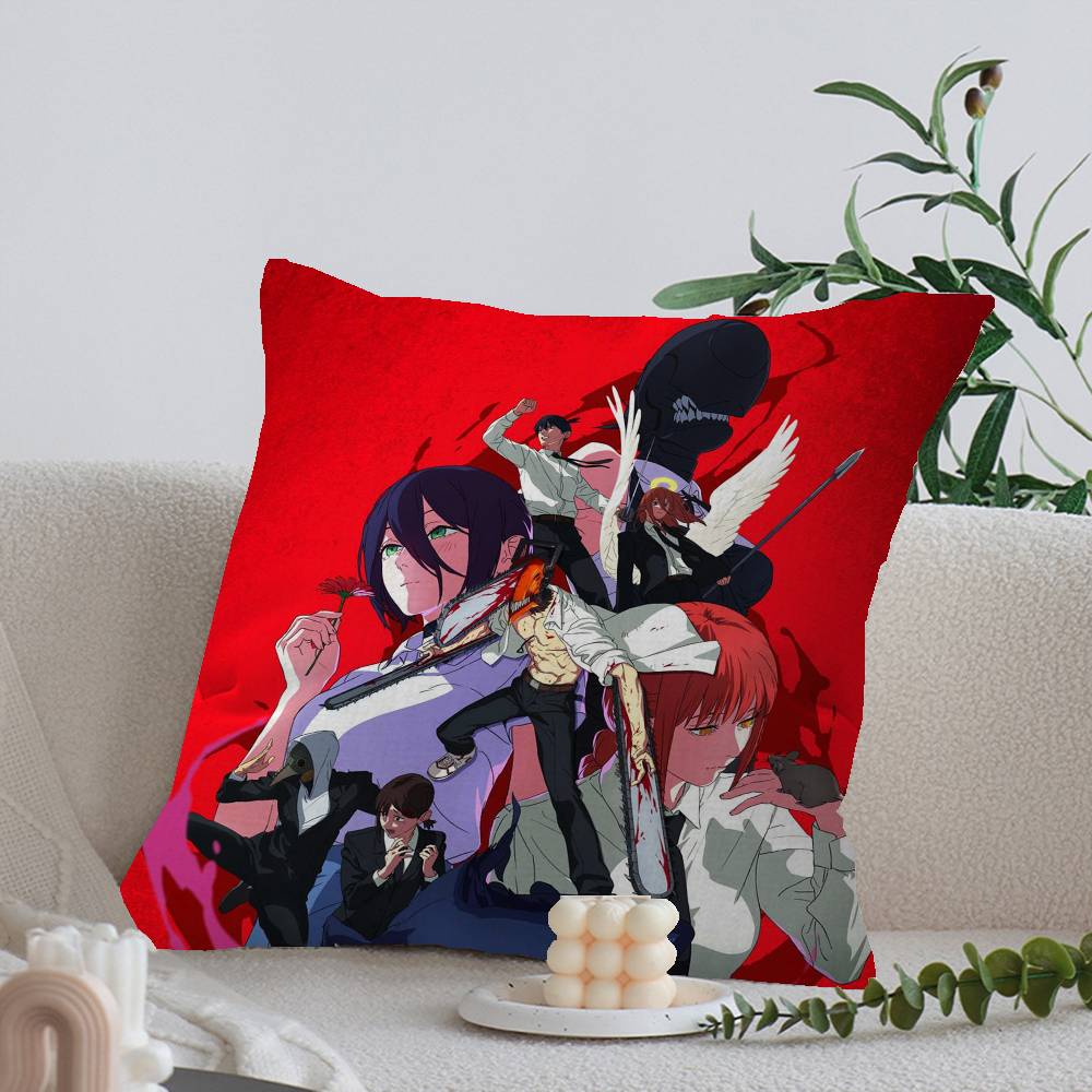 Anime Chainsaw Man Poszewka na poduszkę Poduszka Poszewka na poduszkę Pokój dzienny Sofa Wystrój domu Spersonalizowana