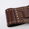 Women Belt Retro Trendy Leather Rivet Trim Wide Belt Casual Dress Decoration For Party Birthday Gifts Men