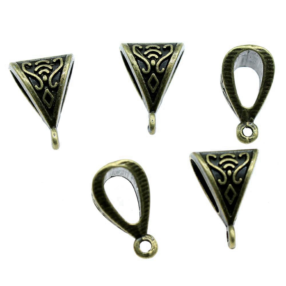 Antique Twisted Pattern Bail Connectors For Charm Attachments Craft Jewelry Accessories