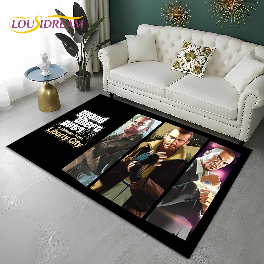 Grand Theft Auto Games 3D GTA  Gamer Carpet Rug for Home Living Room Bedroom Sofa Doormat Decor,kids Area Rug Non-slip Floor Mat