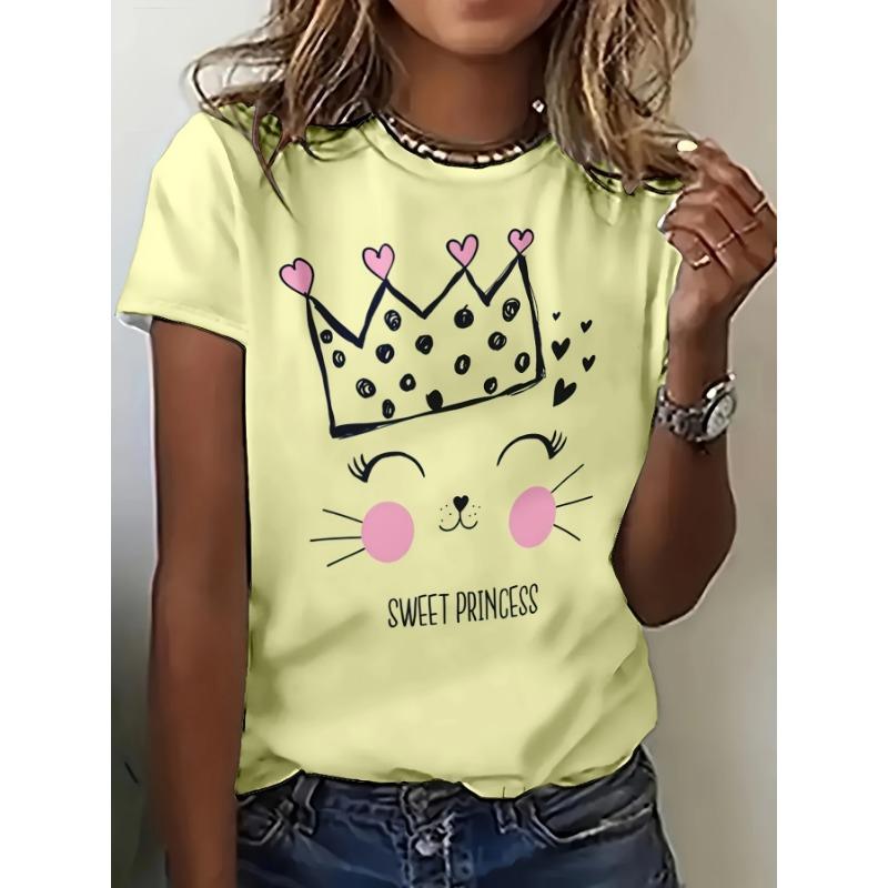 Sweet Queen Pattern 3D Printed Women s T-shirt S