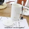 Schwarzes Sternzeichen Keramiktassen-Set - Kreative Kaffeetassen für Paare mit Deckel und Löffel