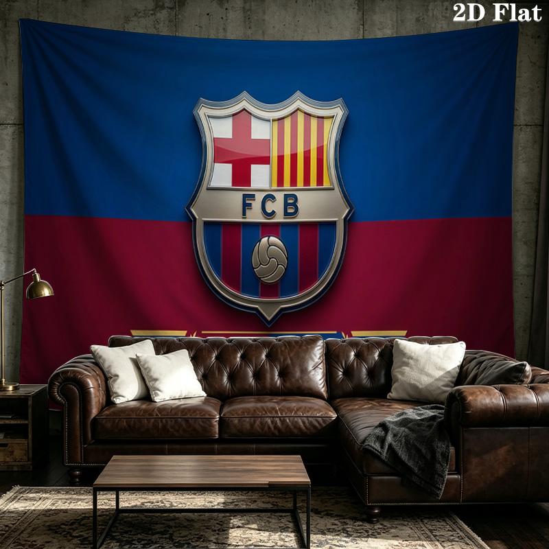 Custom Name FC Barcelona Printed Tapestry – Wall Hanging for Bedrooms, Dorms, and Home Decor
