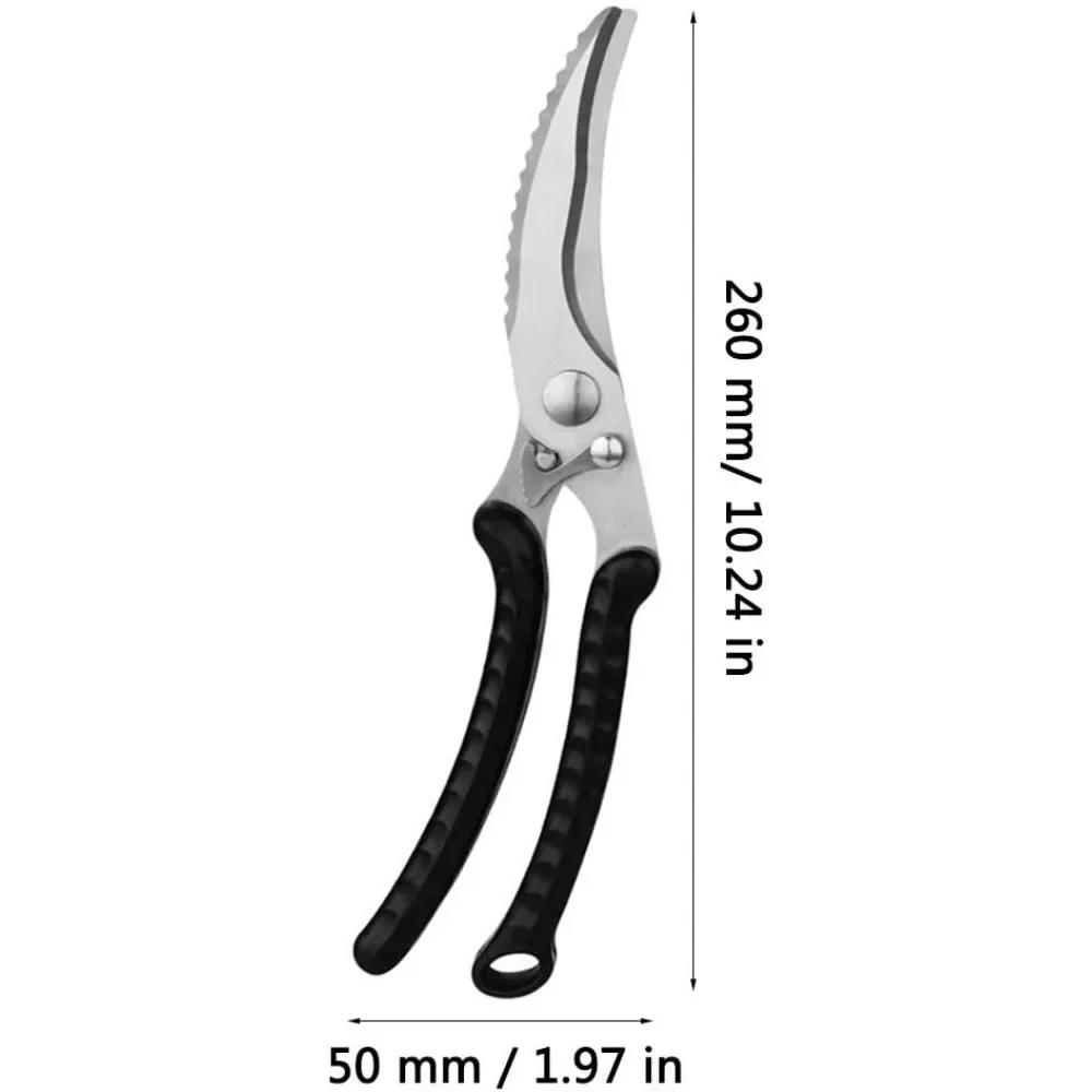 For Stainless Steel Kitchen Scissors Sharp Poultry Scissors, Non-slip Handle Poultry Scissors,