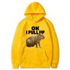 Ok I Pull Up Capybara Felpa con cappuccio con stampa grafica Felpe con cappuccio vintage casual alla moda unisex Pullover gotici Harajuku Streetwear