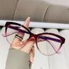 Triangle cat eye flat mirror Internet celebrity new glasses frame anti-blue light plain face can be matched with myopia glasses frame simple