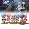 Re Life 6pcs In A Different World From Zero Character Pvc Toy Model Gift Xmas