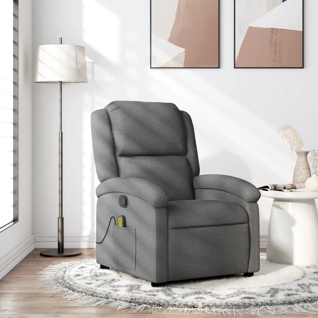 Vidaxl Schlafsofa mit Massagefunktion, Dunkelgrau, Stoffbezug