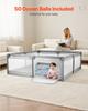 Cercadinho para Bebê, Cercadinho Grande para Crianças Pequenas 2000 x 1490mm, Parque Infantil com Cercado para Bebê Interno/Externo com 50 Bolas Oceânicas, Porta com Zíper e Malha Respirável, Sem Frestas
