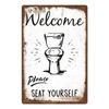 1pc Vintage Aluminium Signs Bathroom Posters Decor Restroom Retro Plaque Plates Wall Art Room Decoration for Bathroom 8x12 Inch