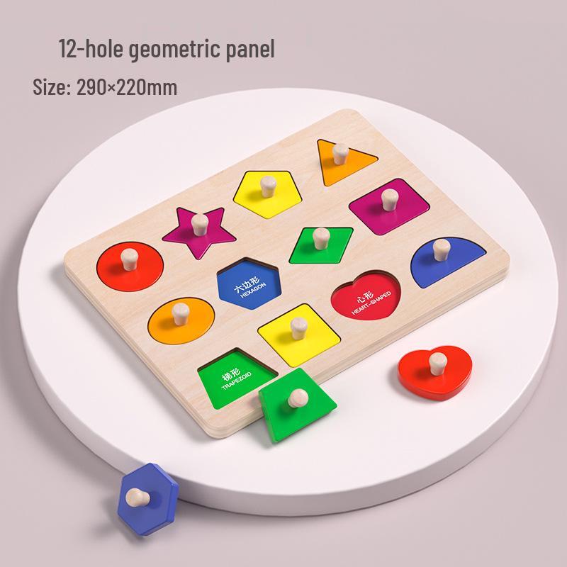 Montessori Shape Matching Puzzle Board for Infants, 1-2.5 Years Old