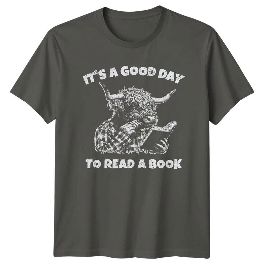 Its A Good Day To Read TShirt Highland Cow Book Lover Christmas S