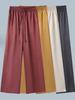 Elastic Waist Chinese National Style Straight-Leg Draping Casual Pants