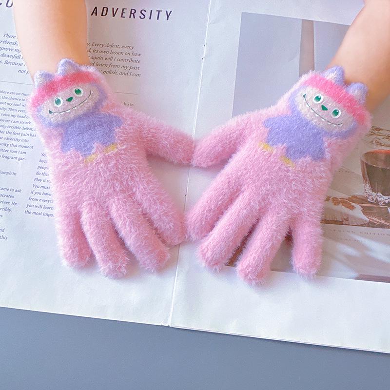 Kids' Knit Cartoon Gloves, Ages 3-6 - Warm Winter Protection