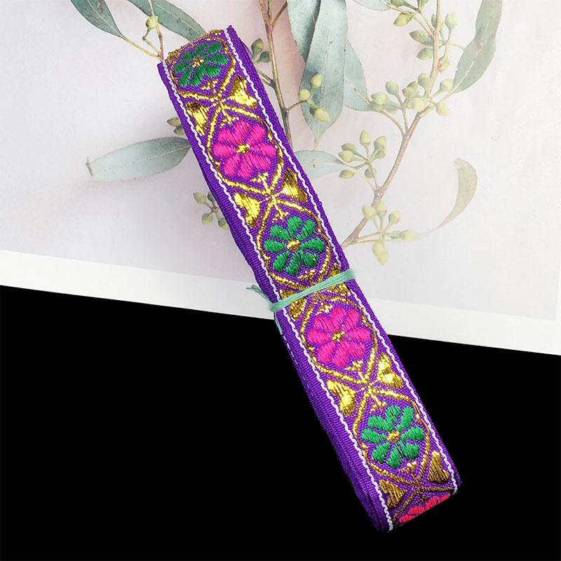2cm Ethnic Style Colorful Jacquard Lace Ribbon for Curtains and DIY Clothing Accessories