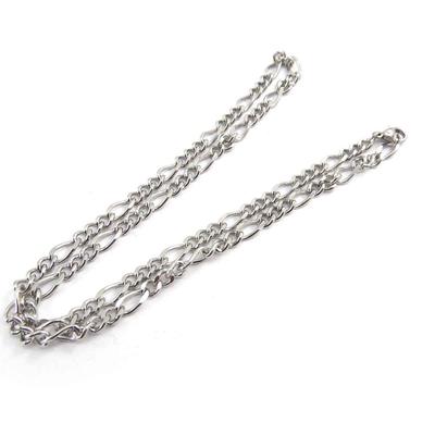 [J7046] - Silver 'Maille Figaro' Steel Necklace