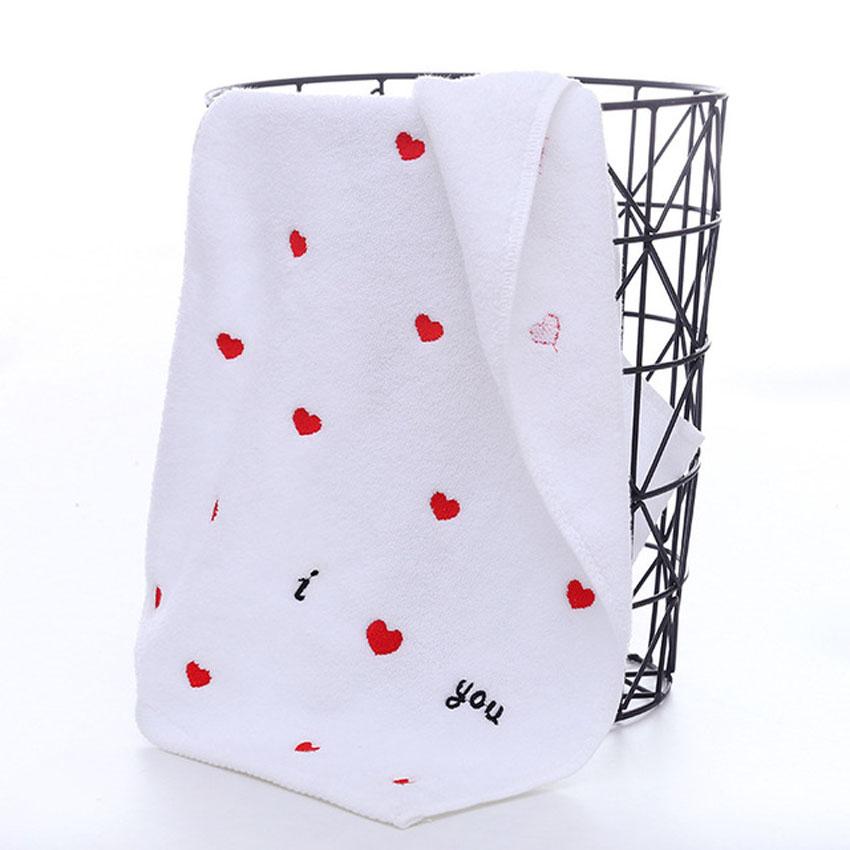 100% Cotton 3 Colors Face Towel Peach Heart Love Letters Embroidery Bathroom Hair Towel Modern for Adults Kids Toalla De Cara