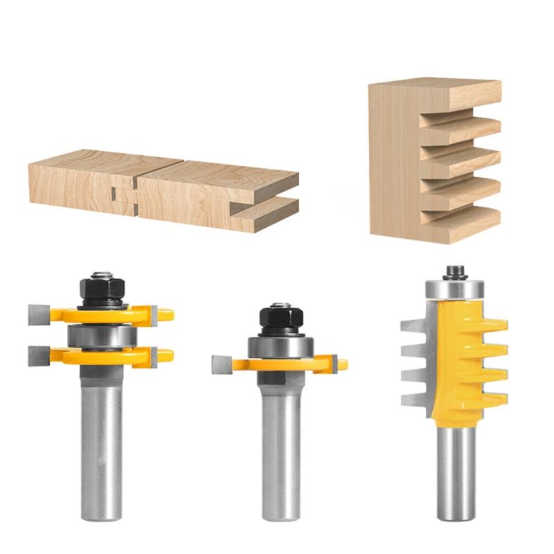 Professional Router Bit Set 1/2 1/4 Shank High Impact Strength Carbide Alloy Tenon Material Milling Tool for Woodworking